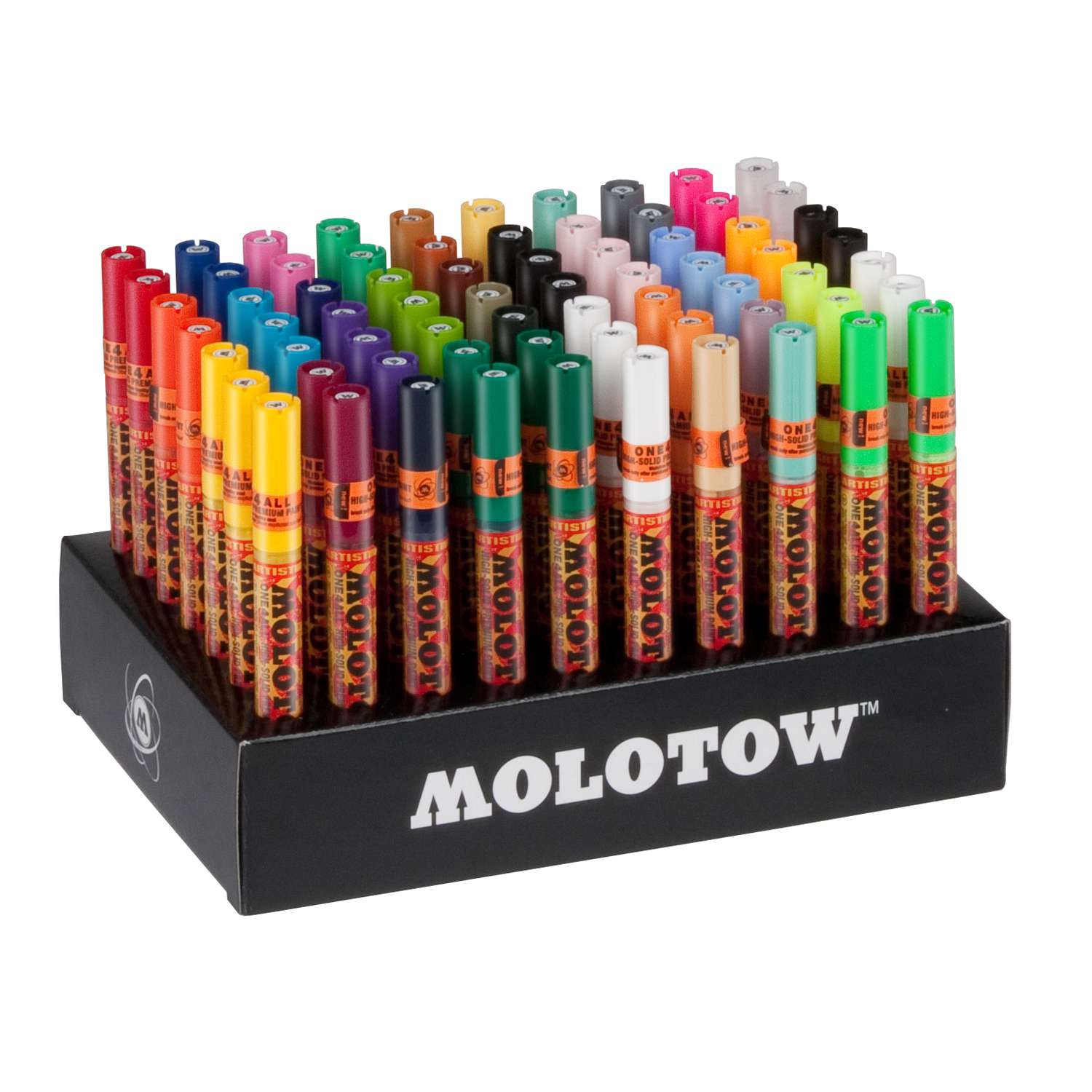 Molotow One4All 127HS Complete Display Set, 70 markers, 64x2mm tip / 4x1mm  tip / 2x2mm tip empty